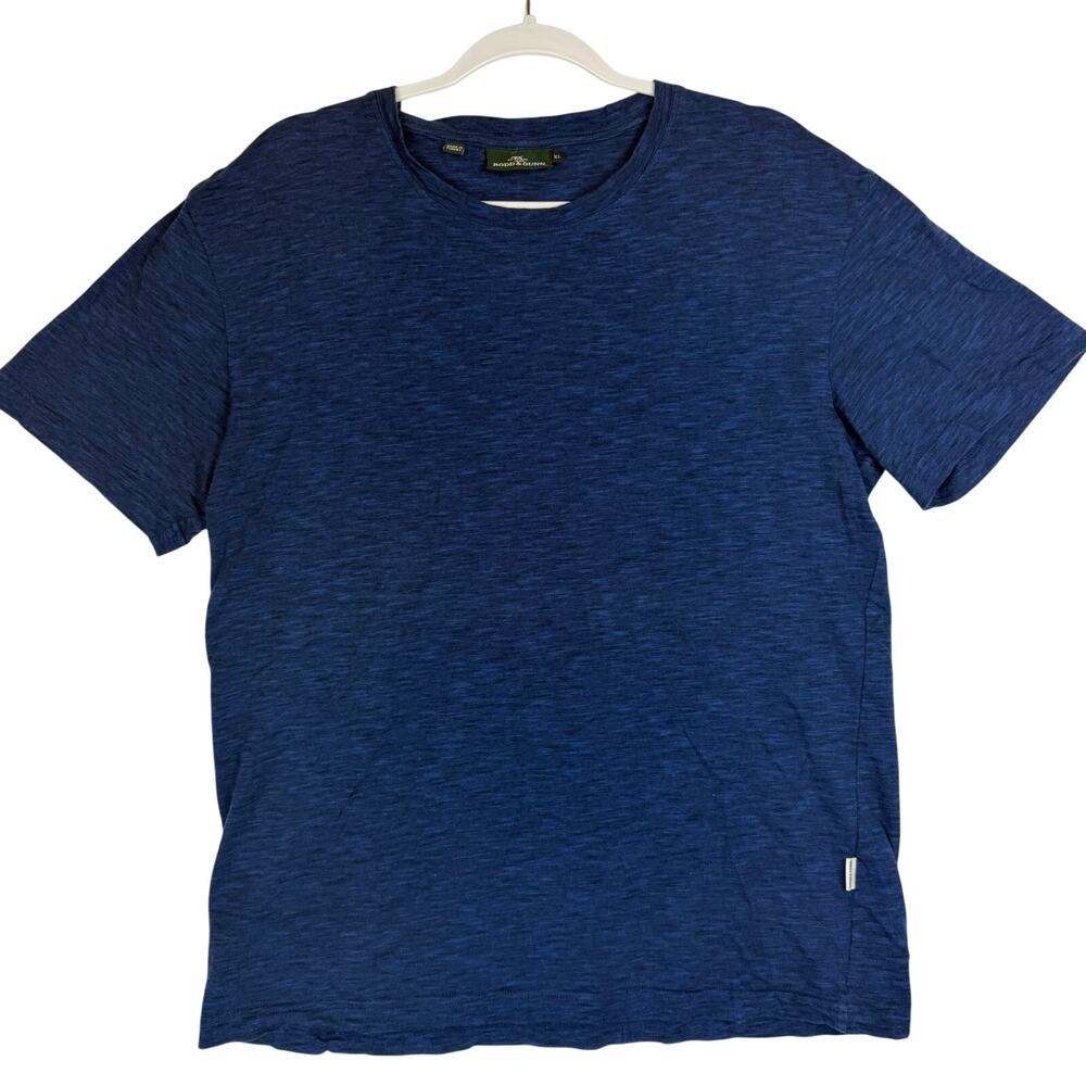 Rodd & Gunn Textured Slub Knit Crew Neck T-Shirt Men Size XL Blue Center Seam